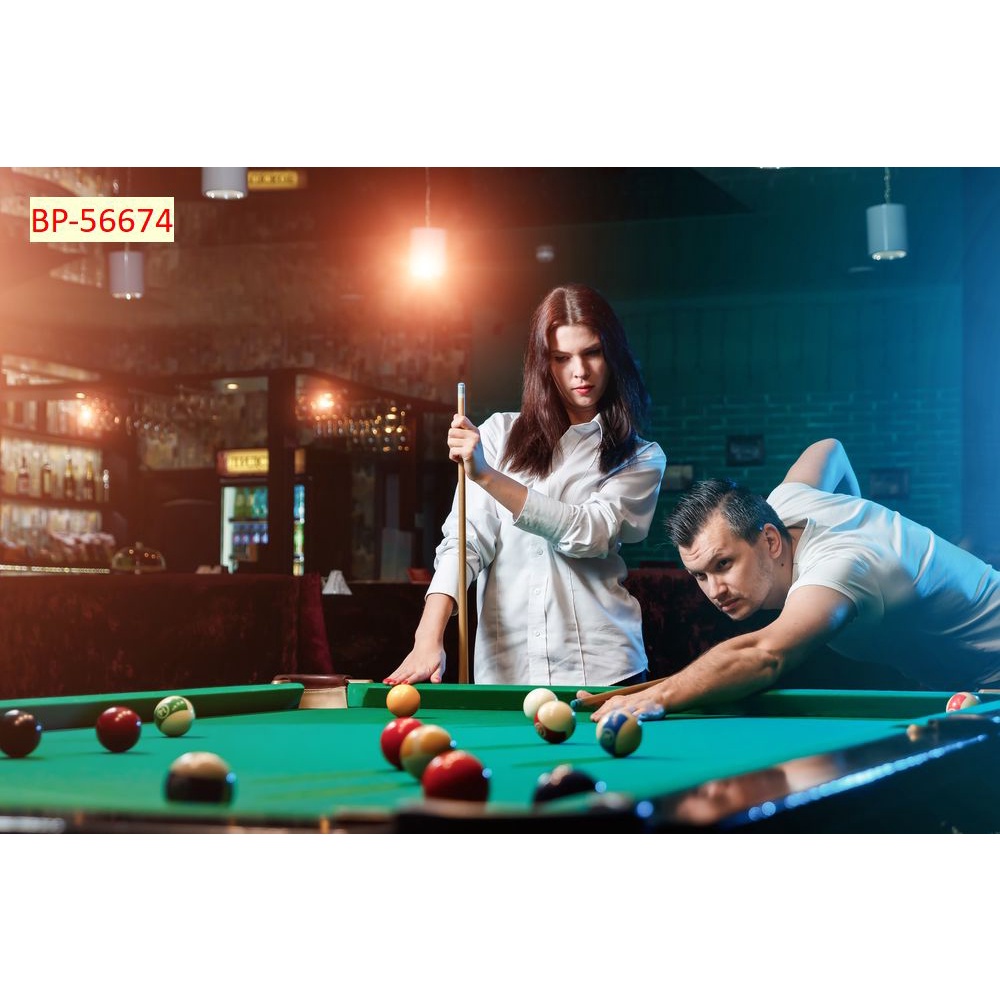 Tranh dán tường club bida 3D tặng kèm keo dán tường