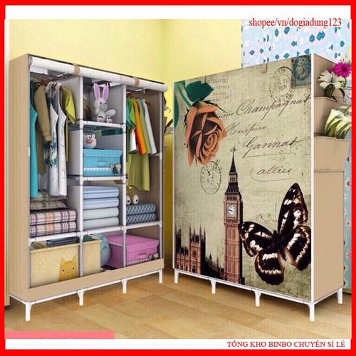 Tủ quần áo 3D 3 buồng 8 ngăn