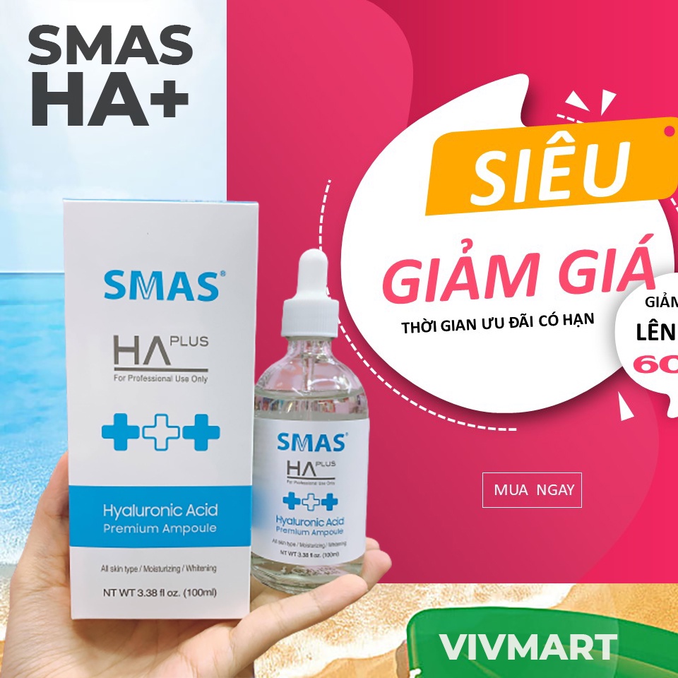 ✅ Serum Cấp Nước Dưỡng Ẩm Sáng Da SMAS HA Plus 100ml