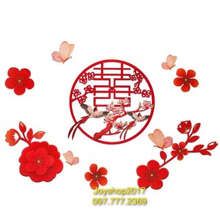 Set Song Hỷ 3D trang trí Cưới - Trời Sinh Một Đôi 💝