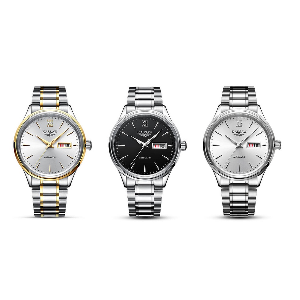 Đồng hồ nam chính hãng KASSAW K883-3 Kính sapphire ,chống xước,Chống nước ,BH 24 tháng,Máy cơ (Automatic) ,dây kim loại