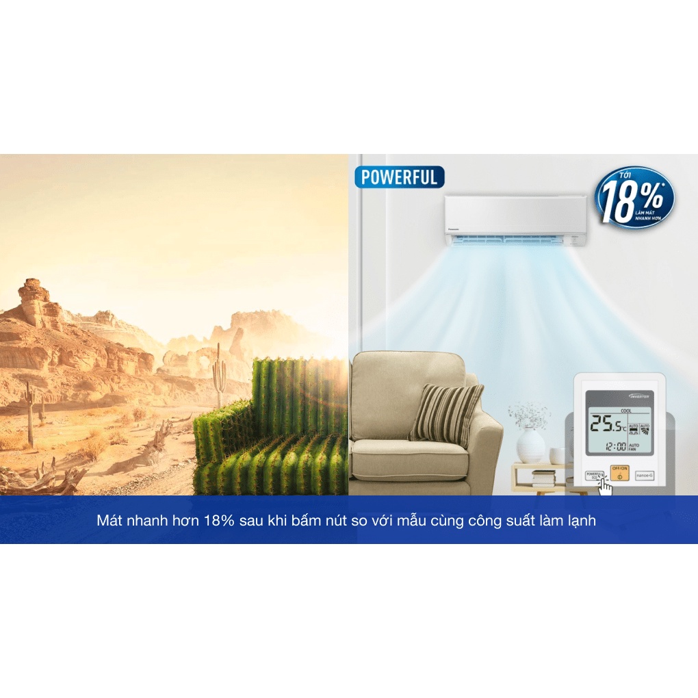 Máy lạnh Panasonic Inverter 1 HP CU/CS-PU9XKH-8M-ĐIỆNMÁYTỒNKHO.COM
