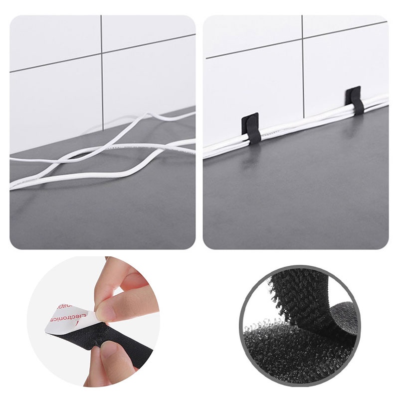 1 / 5 / 10 / 20 Dây Dán Cố Định Dây Cáp Tiện Lợi