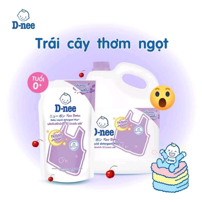 Nước Giặt Dnee Túi 600ml, Giặt Xả 2 Trong 1 Thơm Lâu, An Toàn Cho Bé