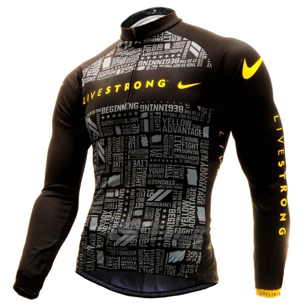 Set Quần Áo Chạy Xe Đạp Dài Tay Màu Đen 2022 Livestrong