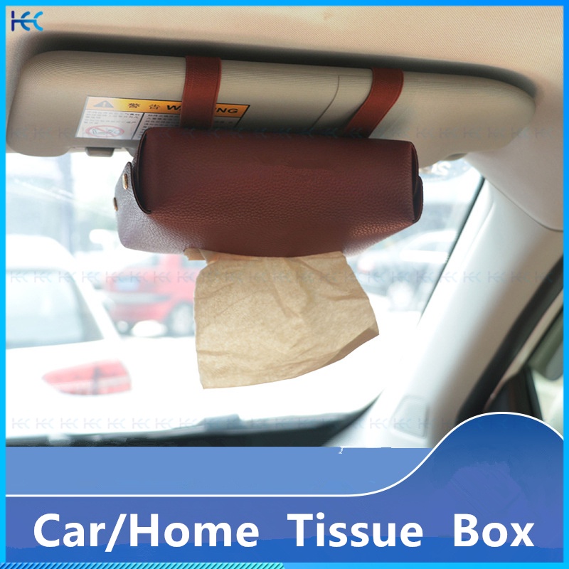 1 Hộp Đựng Khăn Giấy Bằng Da PU Cho Xe Hơi