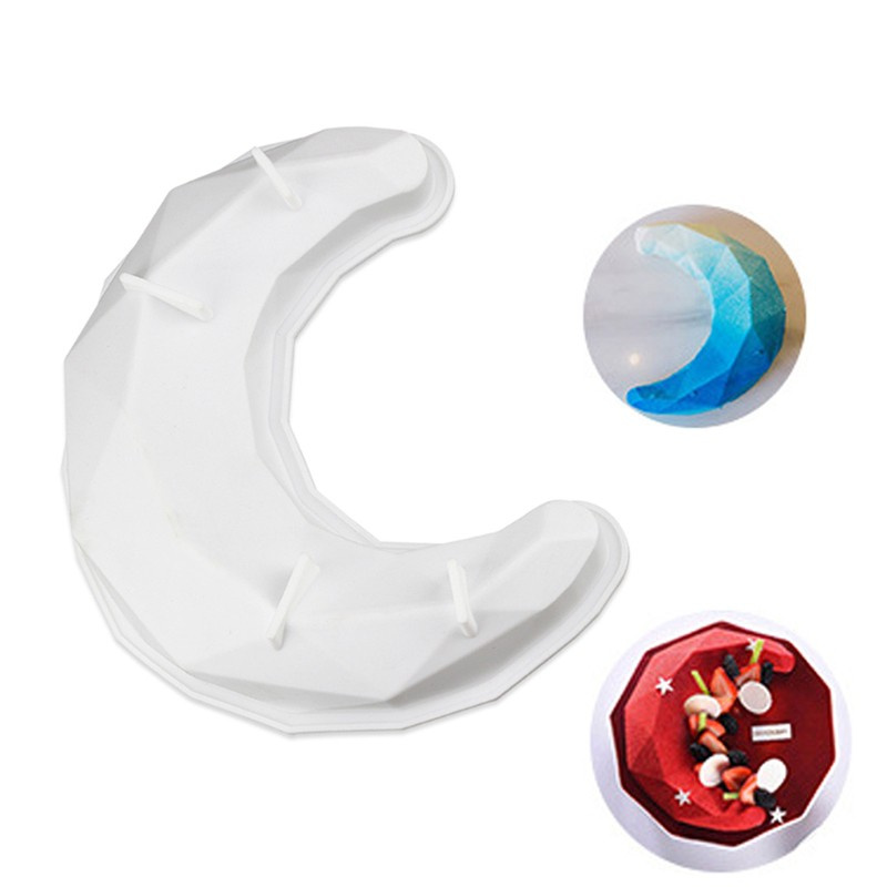 Khuôn Silicone Làm Bánh / Socola Hình Mặt Trăng / Kim Cương 3d