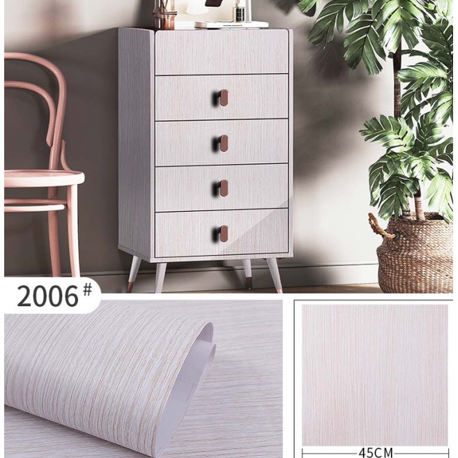 Decal giấy dán tường VÁN MÀU NHẠT khổ 45cm keo sẵn