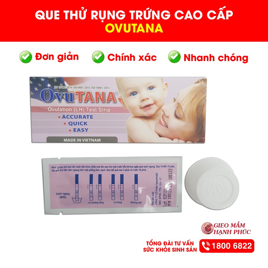 Que thử rụng trứng Ovutana cao cấp nhanh chính xác, mang thai theo ý muốn