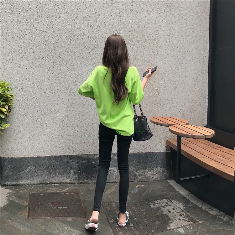 Áo Thun Nữ Cao Cấp Hàn Quốc BELEIVE.YOU Xanh Lục Form Dấu Quần Thời Trang Hàn Quốc Hiện Đại