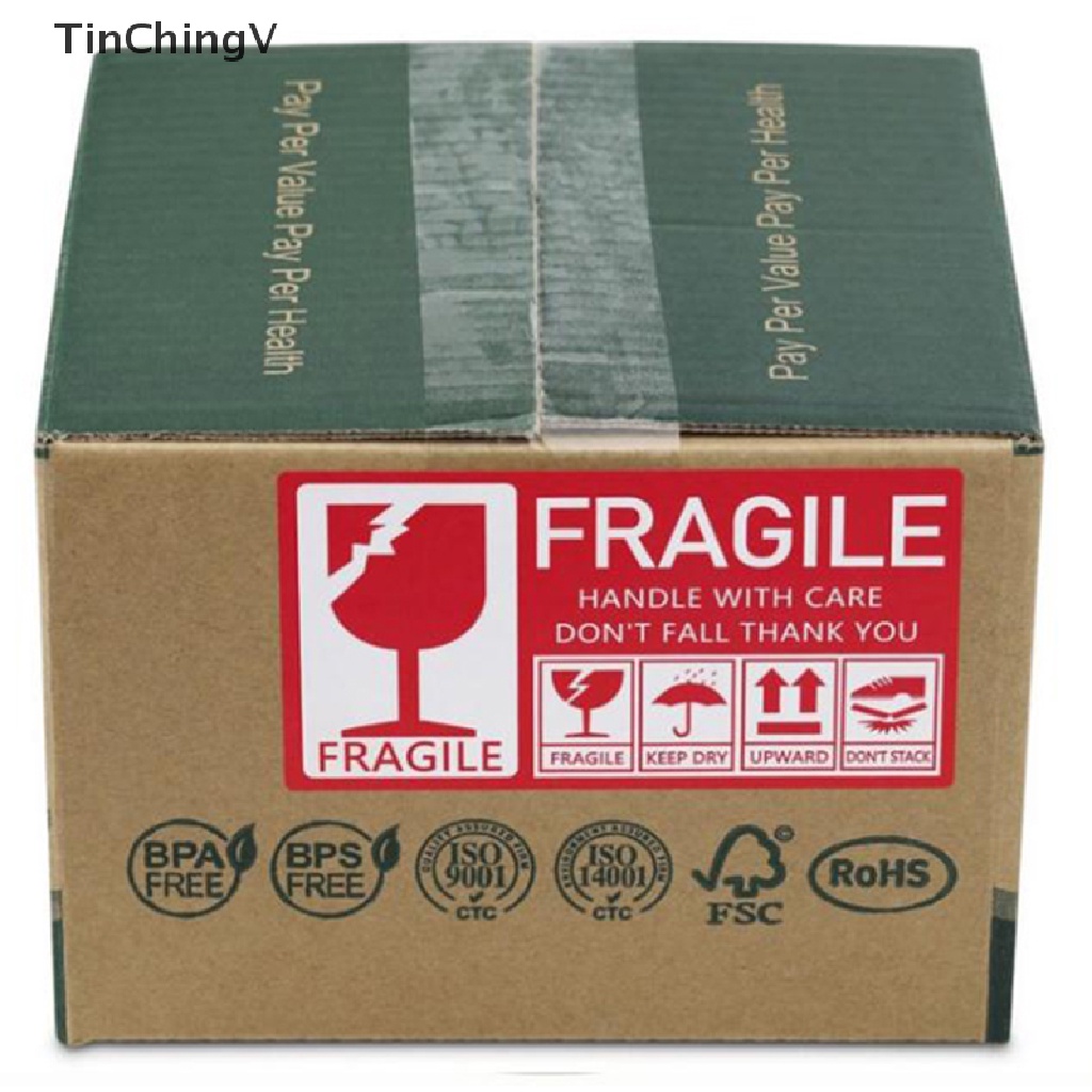 Set 100 Nhãn Dán Cảnh Báo Kích Thước 9cm * 5cm Tiện Dụng