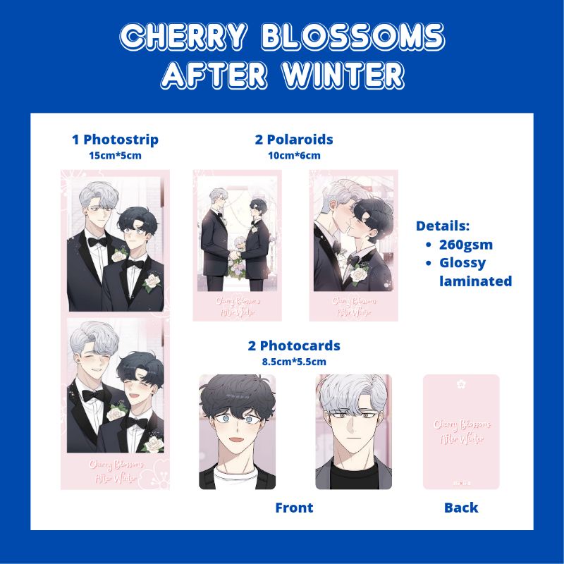 Tranh Vẽ Hình Hoa Anh Đào Sau Mùa Đông Polaroid / Photocard Seo Haebom Jo Taesung Manhwa BL Manwha