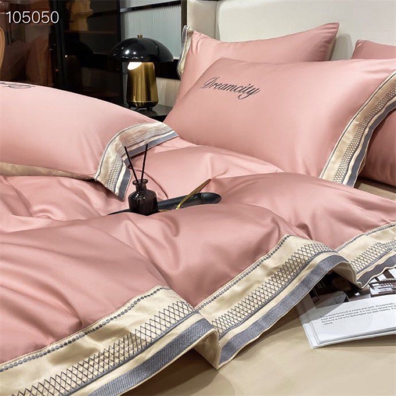 Sét ga phi lụa dreamcity IGUN BEDDING thêu 4 món đủ tiêu chí sang, mịn, mát