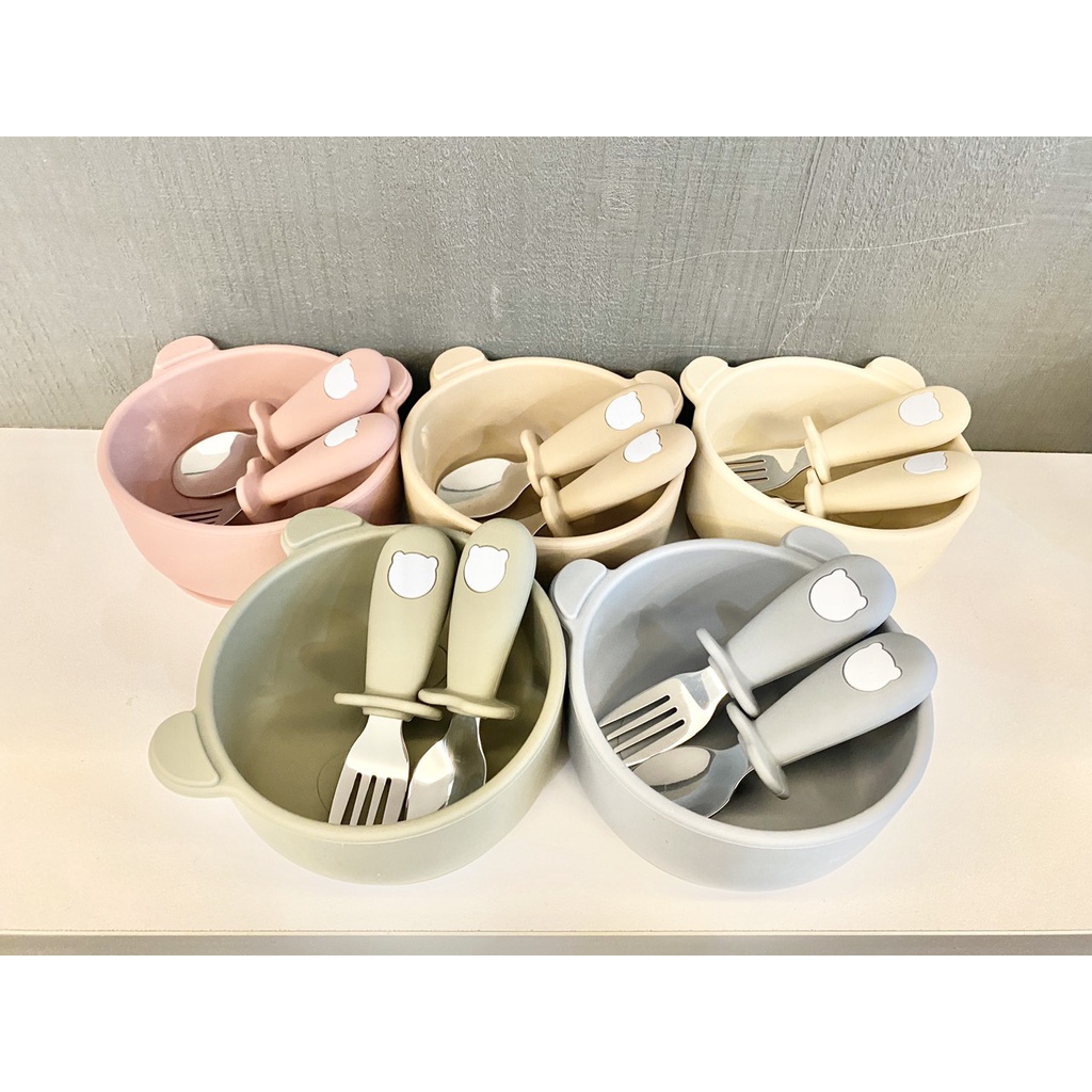 Bộ Khay Bát Thìa Dĩa Silicone Ăn Dặm Cho Bé BAR-ROT Siêu Bền Đẹp | Minizon Kids