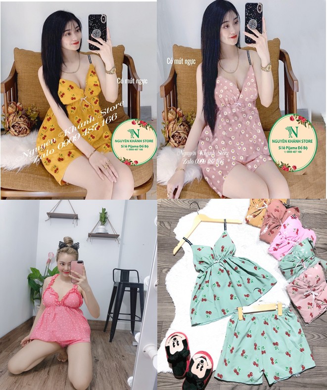 ĐỒ NGỦ SEXY CÓ MÚT NGỰC ∙ VẢI KATE LỤA MỀM MỊN ∙ FREESIZE DƯỚI 56KG 🍑 GIAO MẪU NHƯ HÌNH CHỌN