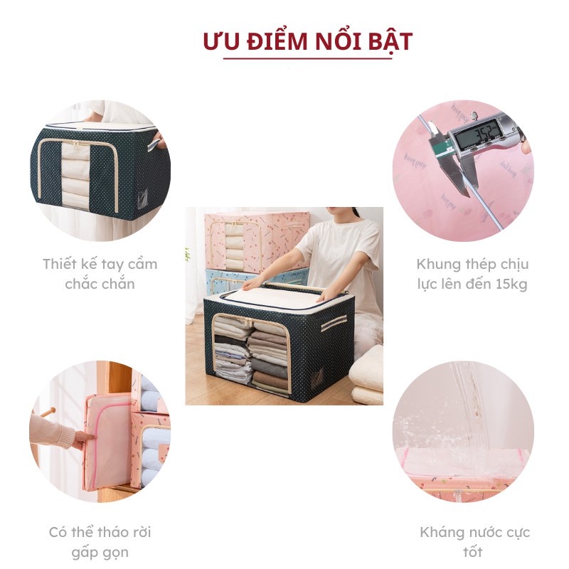 Hộp Vải Đựng Quần Áo Khung Thép Thùng Đựng Quần Áo Chăn Màn Đồ Lót Đồ Chơi Hộp Đa Năng Kích Thước Lớn 88306 SIÊU THỊ 88