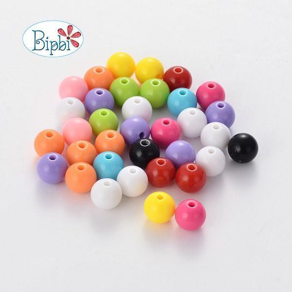 Hạt nhựa an toàn size 6mm xâu vòng cho bé