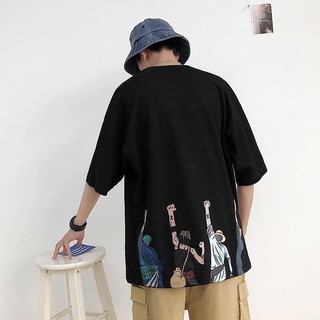 [CHÁY HÀNG] ÁO THUN TAY LỠ NAM NỮ FORM RỘNG 50-65KG ONE PIECE 554126