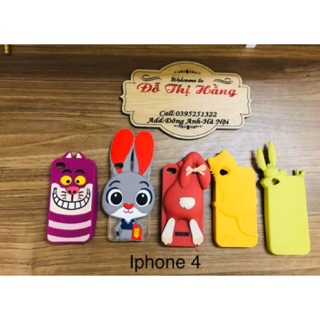 Ốp iphone 4 , ốp thú dẻo iphone 4 / 4s cute