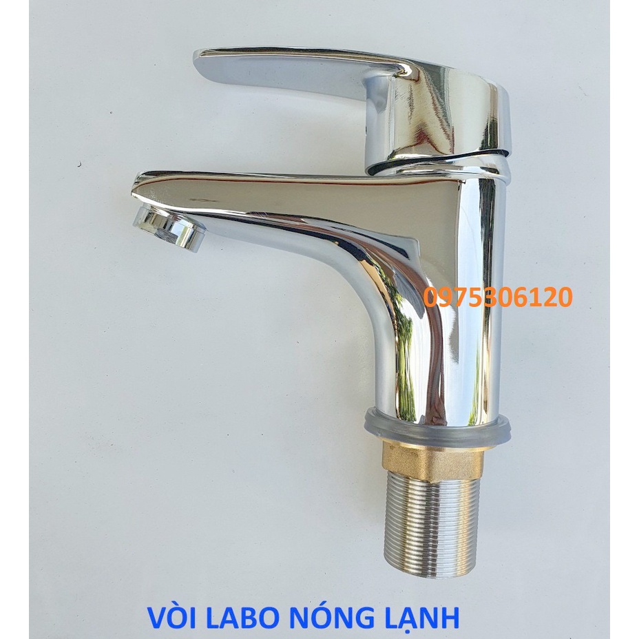 [LOẠI 1-HÀNG ĐÚC] Vòi Rửa Mặt Lavabo Nóng Lạnh Cao Cấp N3009 Fotar đồng thau mạ crom và 2 dây,la si nl tay lồi