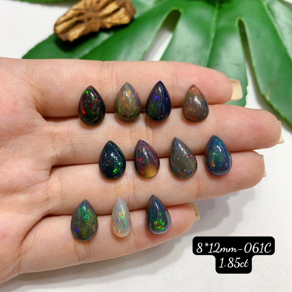 Mặt Đá Opal Giọt Nước Xanh Đen Vừ Cập Bến Đủ Size 8*12mm-10*14mm