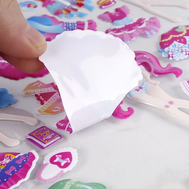 Sticker  Công Chúa 3D 2lớp  Thay Trang Phục   Búp Bê Nhiều Mẫu