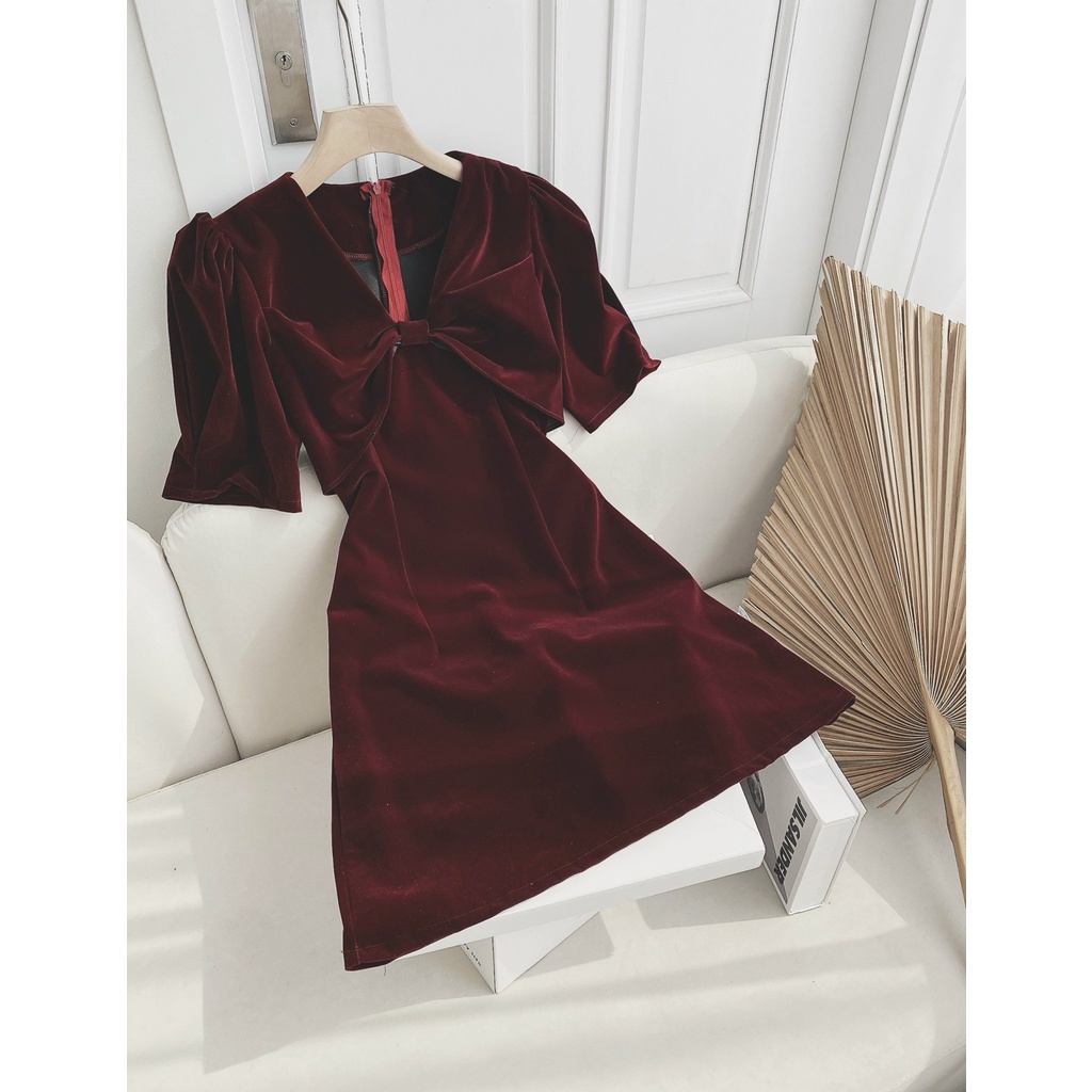 ĐẦM NHUNG NƠ ĐỎ NGỰC NOEL TẾT | BigBuy360 - bigbuy360.vn