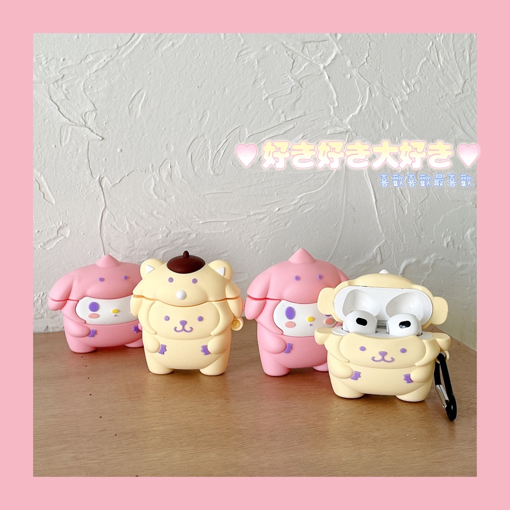 Vỏ Bảo Vệ Hộp Sạc Tai Nghe AirPods3 AirPods3 Pro 2Gen Họa Tiết Hoạt Hình Quái Vật/Puái Vật Nhỏ Dễ Thương Ốp