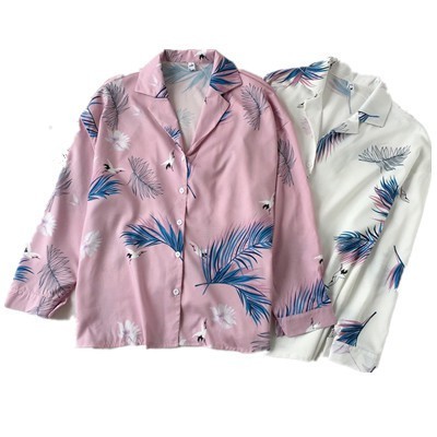 [Baywellfashion]Áo sơ mi in họa tiết lá cây thời trang dành cho nữ | BigBuy360 - bigbuy360.vn