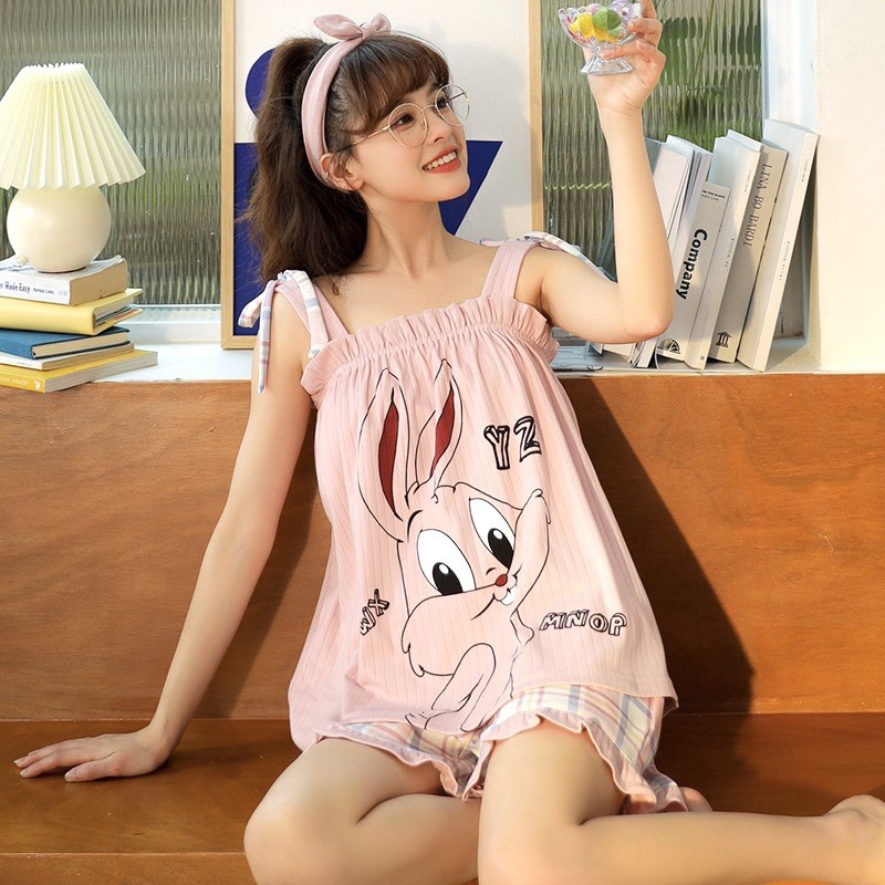 Bộ ngủ pijama nữ ngắn đáng yêu nhiều màu