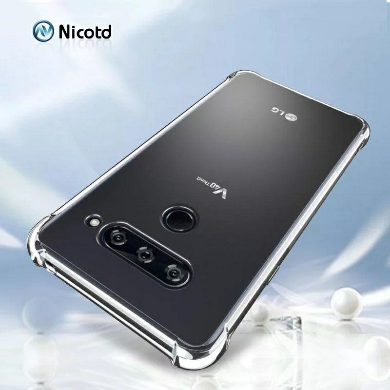 Ốp lưng LG V40 / LG V50 ThinQ / V60 ThinQ / LG V50s / G8x / LG G8 / LG G7 dẻo trong lồi 4 góc chống sốc lâu ố vàng