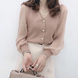 Áo nữ tay dài phối voan thời trang hàn quốc j3y7