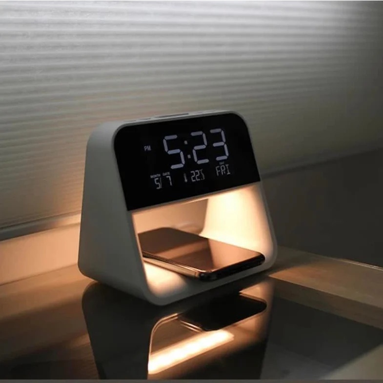 Đồng hồ thông minh kiêm sạc không dây và đèn Mooas, hàng nội địa Hàn Quốc