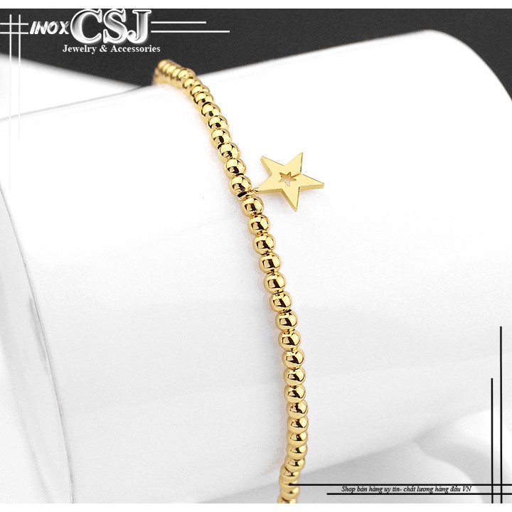 Lắc tay bi tròn gắn ngôi sao xinh xắn