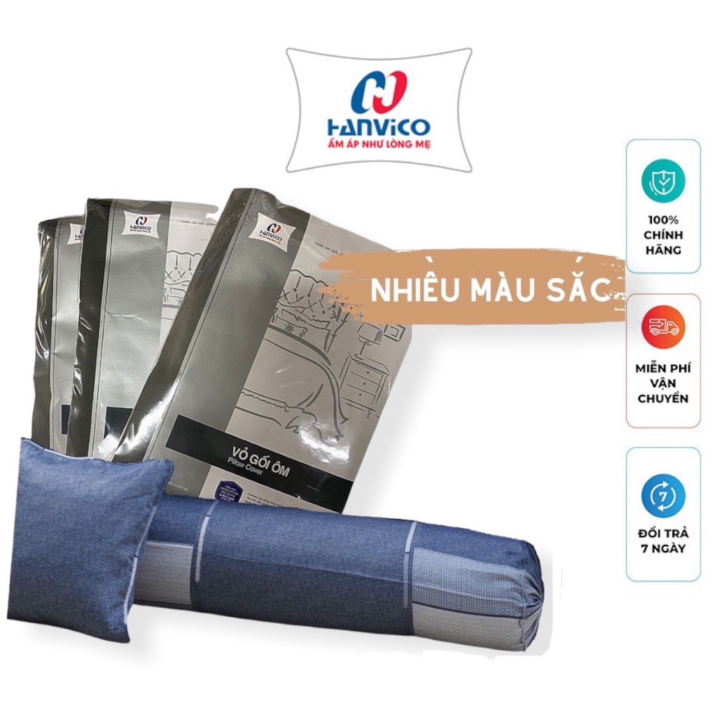 (Nhiều màu) - Vỏ gối ôm khoá kéo cao cấp Hanvico Blue Sky