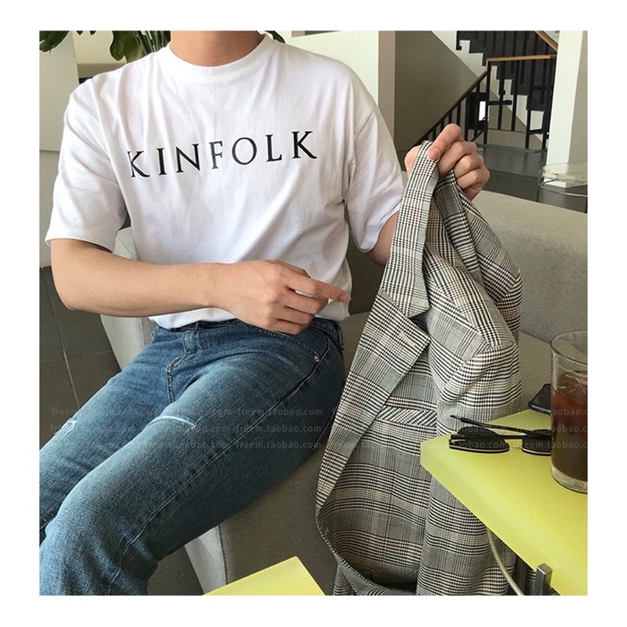 ÁO THUN TAY LỠ COTTON KINFOLK UNISEX NAM NỮ (kèm ảnh thật)