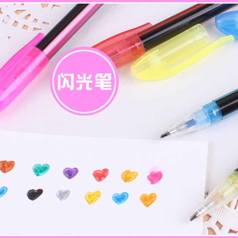 Bộ Bút Gel 12 Màu Lấp Lánh Chuyên Dụng Cho Học Sinh/Văn Phòng