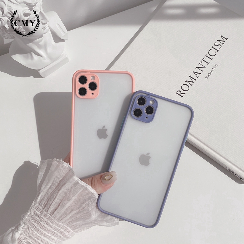 Ốp điện thoại trong mờ viền khác màu độc đáo đẹp mắt cho iPhone11/11Pro 11pro Max X XR XS XS MAX 7 8 plus SE | BigBuy360 - bigbuy360.vn