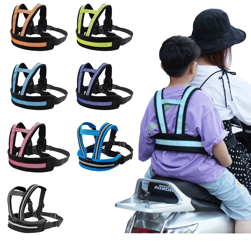 Đai đi xe máy cho bé 1-10 tuổi , đeo vai, thắt lưng, đai giữ bé ngồi xe máy