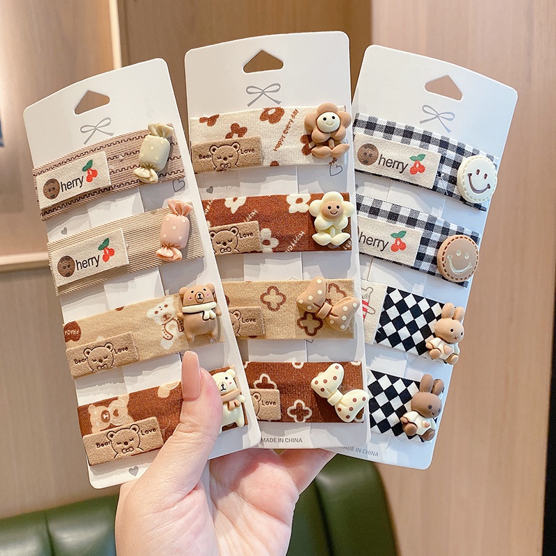 Kẹp tóc họa tiết hình gấu dễ thương cho bé gái