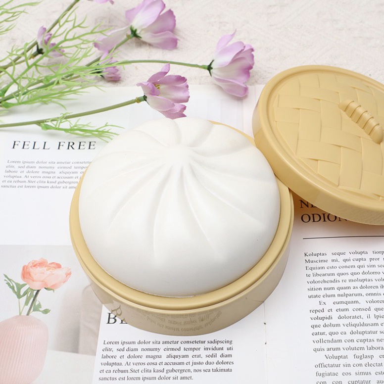 Size To 10cm Đồ chơi Squishy hình bánh bao có hộp như hình chậm tăng giá rẻ dễ thương màu trắng gudetama