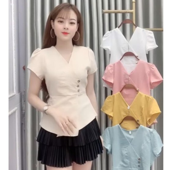 Áo đũi nữ áo kiểu peplum A9, GIÁ CỰC SỐC, Màu nào cũng xinh, màu nào cũng dễ mặc