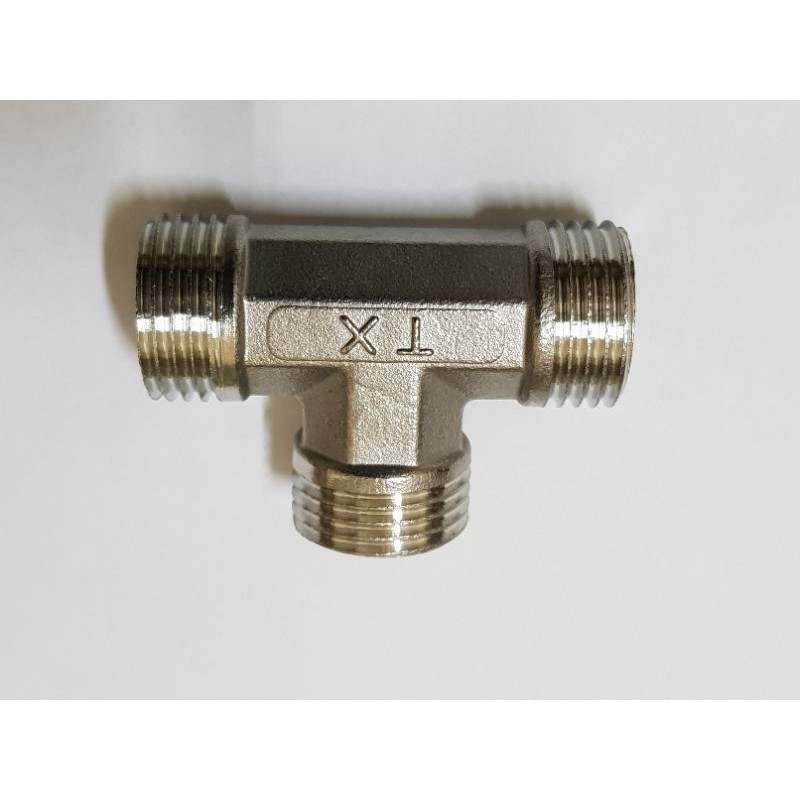 T chia nước răng ngoài inox ren 1/2
