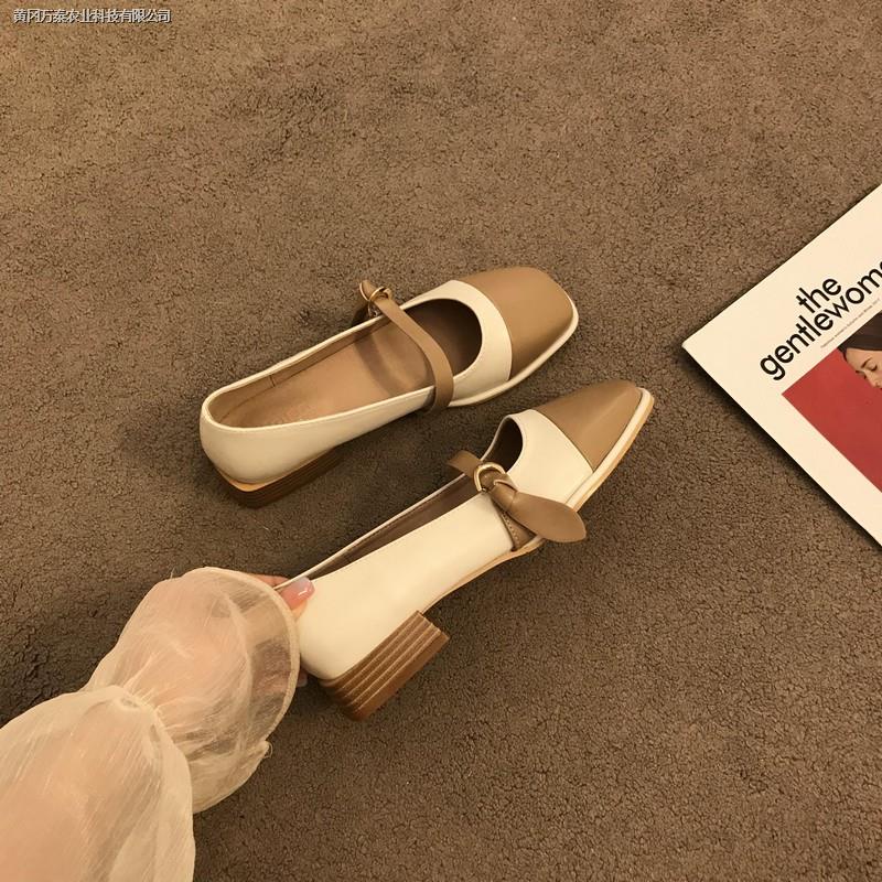 Giày Mary Jane gót thấp mũi vuông kiểu dáng trẻ trung thanh lịch