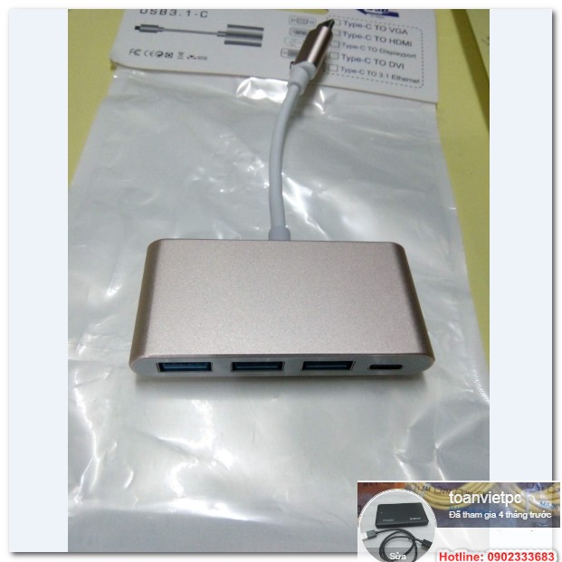 Cáp chuyển Type C ra 3 cổng usb 3.0