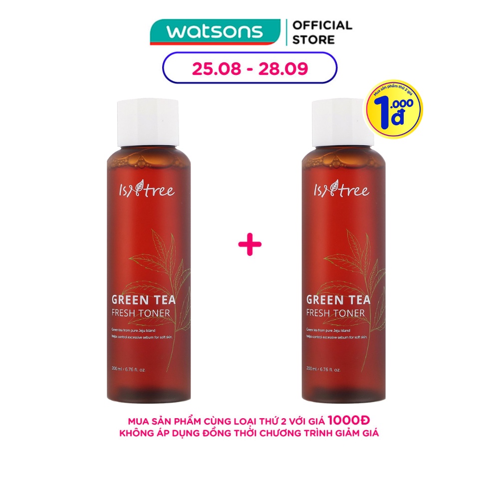 Nước Cân Bằng Isntree Green Tea Fresh Toner Nuôi Dưỡng Phục Hồi Da Chiết Xuất Trà Xanh 200ml