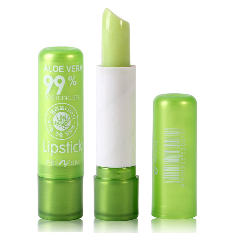 PNF Lip Balm Aloe Vera 99% Natural Moisturizing Lipstick  Son dưỡng môi không màu chiết xuất lô hội aloe vera 99% vỏ xanh