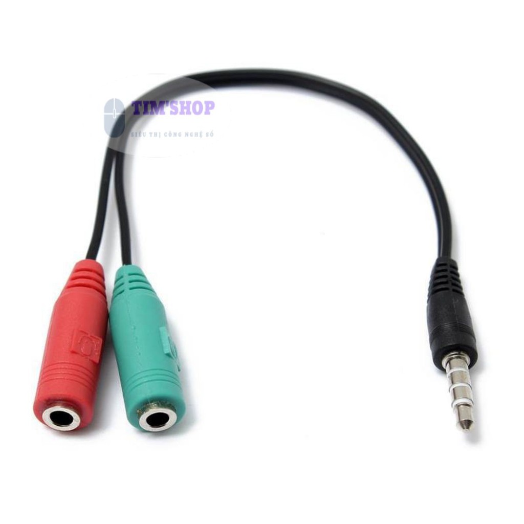 Cáp chia Audio 3.5mm ra mic và loa