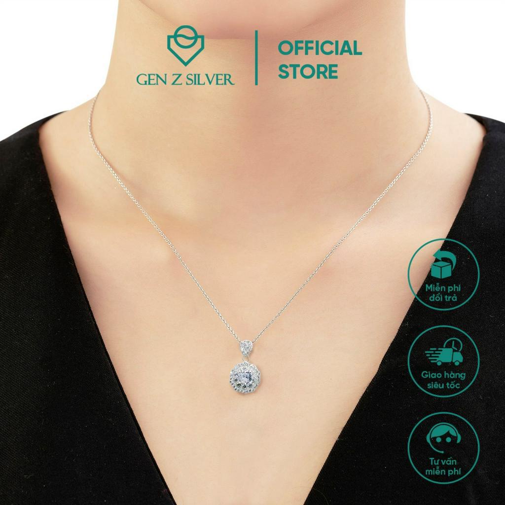 Dây chuyền bạc 925 Gen Z Silver mặt hoa nạm đá Cubic Zirconia nhân tạo sang chảnh, lấp lánh DCZ15001