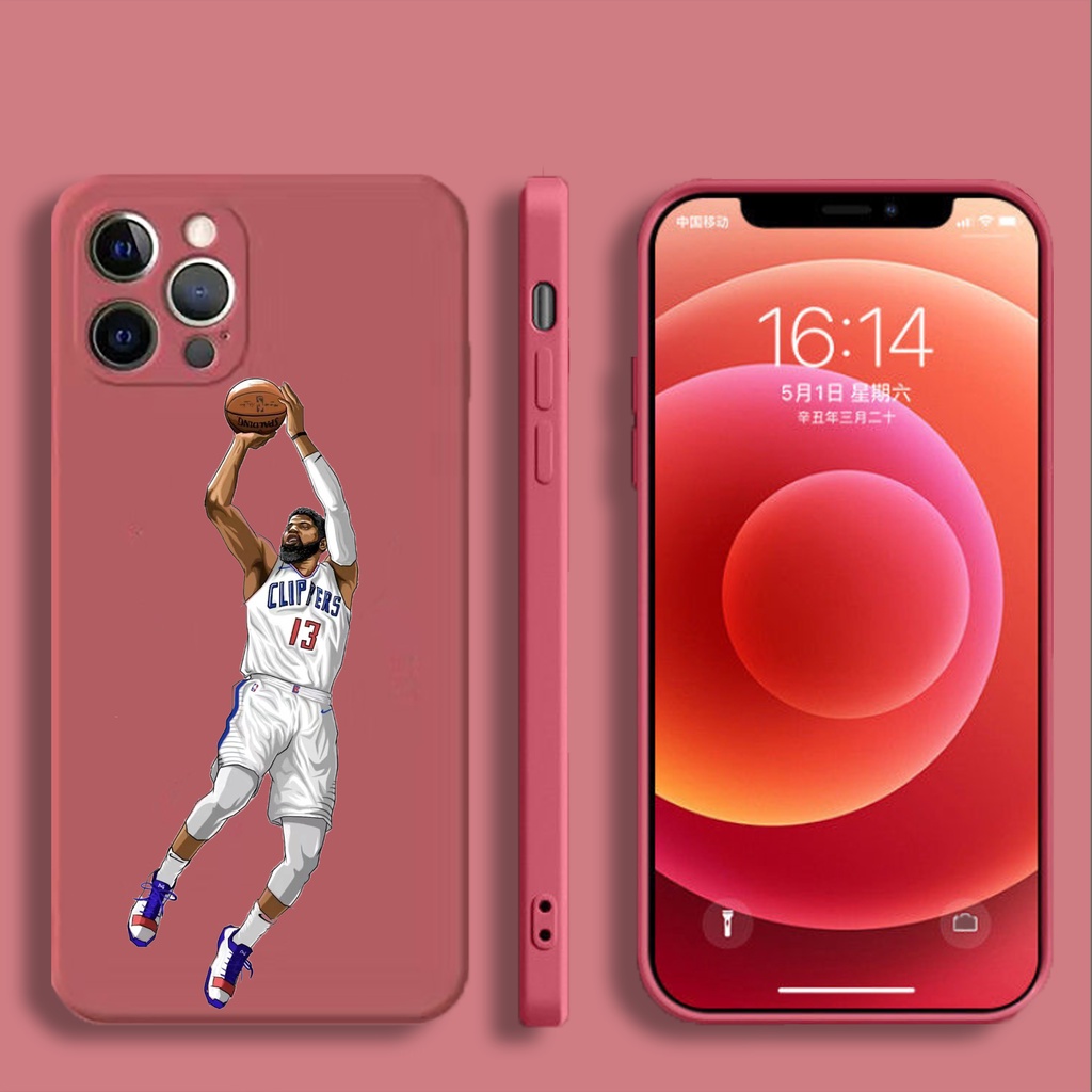 Ốp Điện Thoại Silicon Dẻo Chống Sốc In Hình Ngôi Sao Bóng Rổ NBA Paul George Cho iPhone 13 / 12 / 11